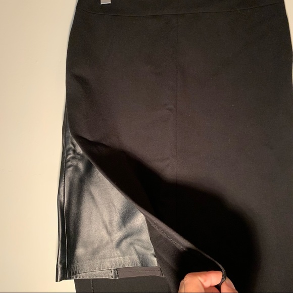 Danier Real Italian Leather Side-Slit Detail Pencil Skirt - Picture 2 of 7